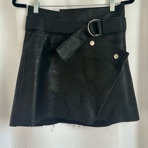 Zara black leather skirt
